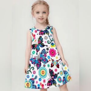 Girls Butterfly Print Dress